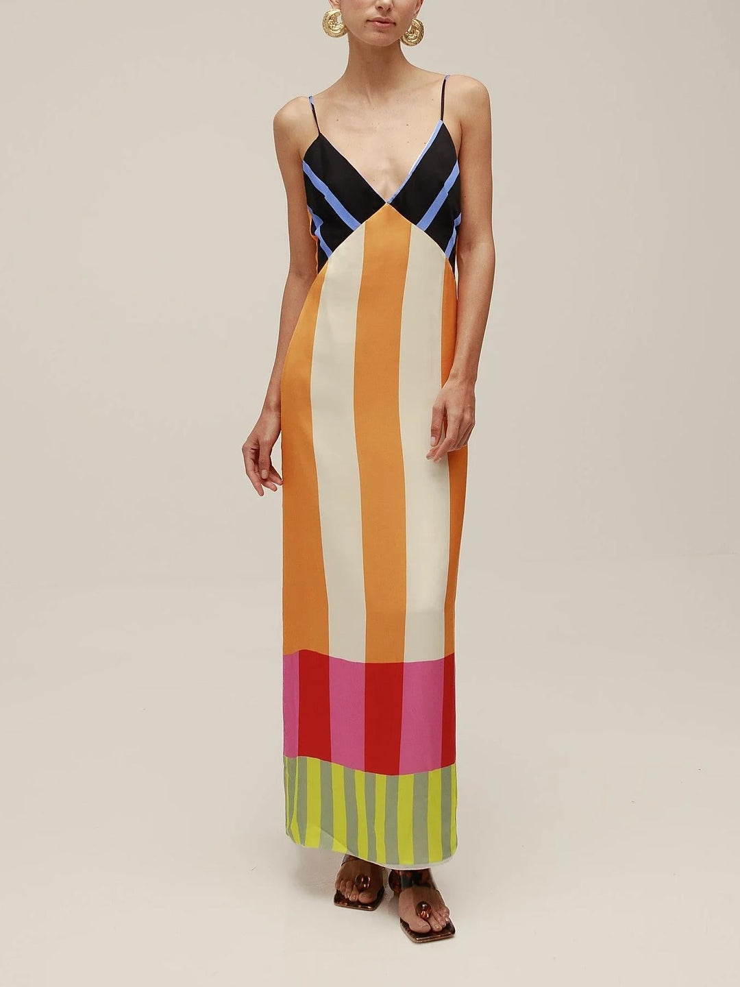 Vittoria Long Floral Dress in v-neck