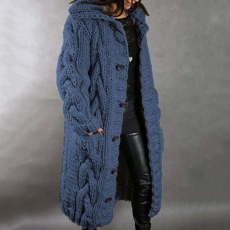 Carine Longline Knit Coat in blue