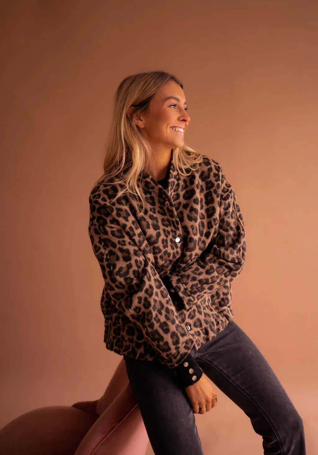 Daniela Leopard Print Versatile Jacket in leopard