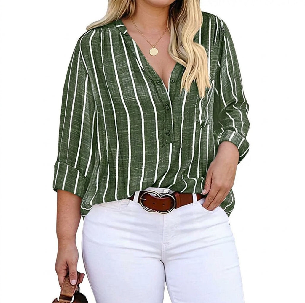 Mable Striped Blouse in green