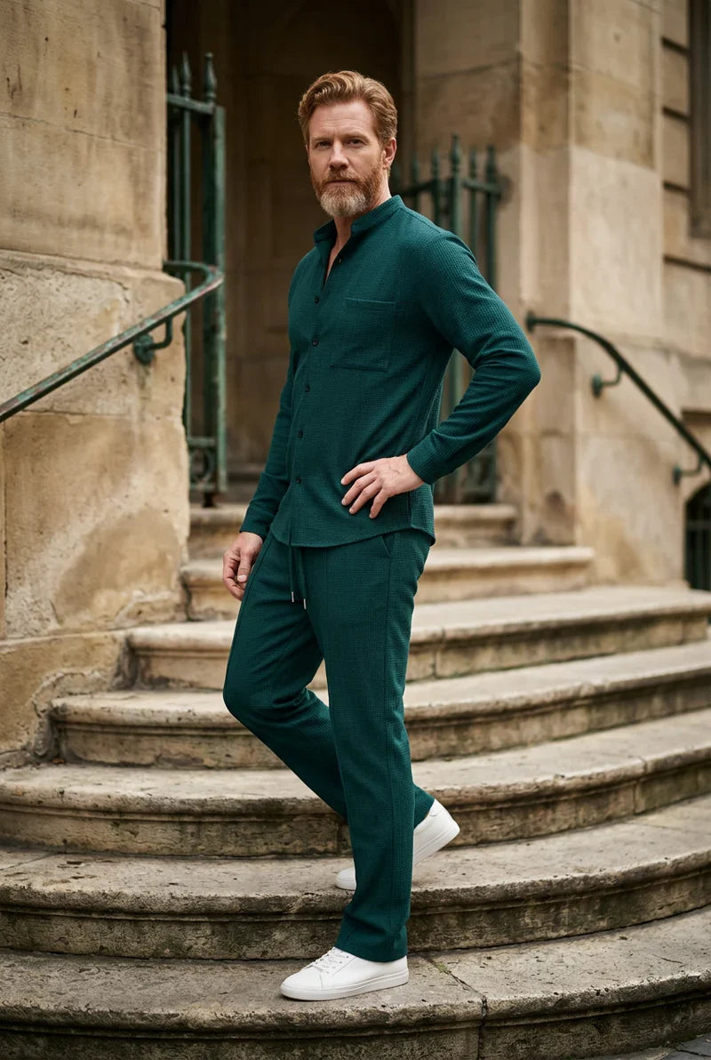 Lorenzo Textured Set in green