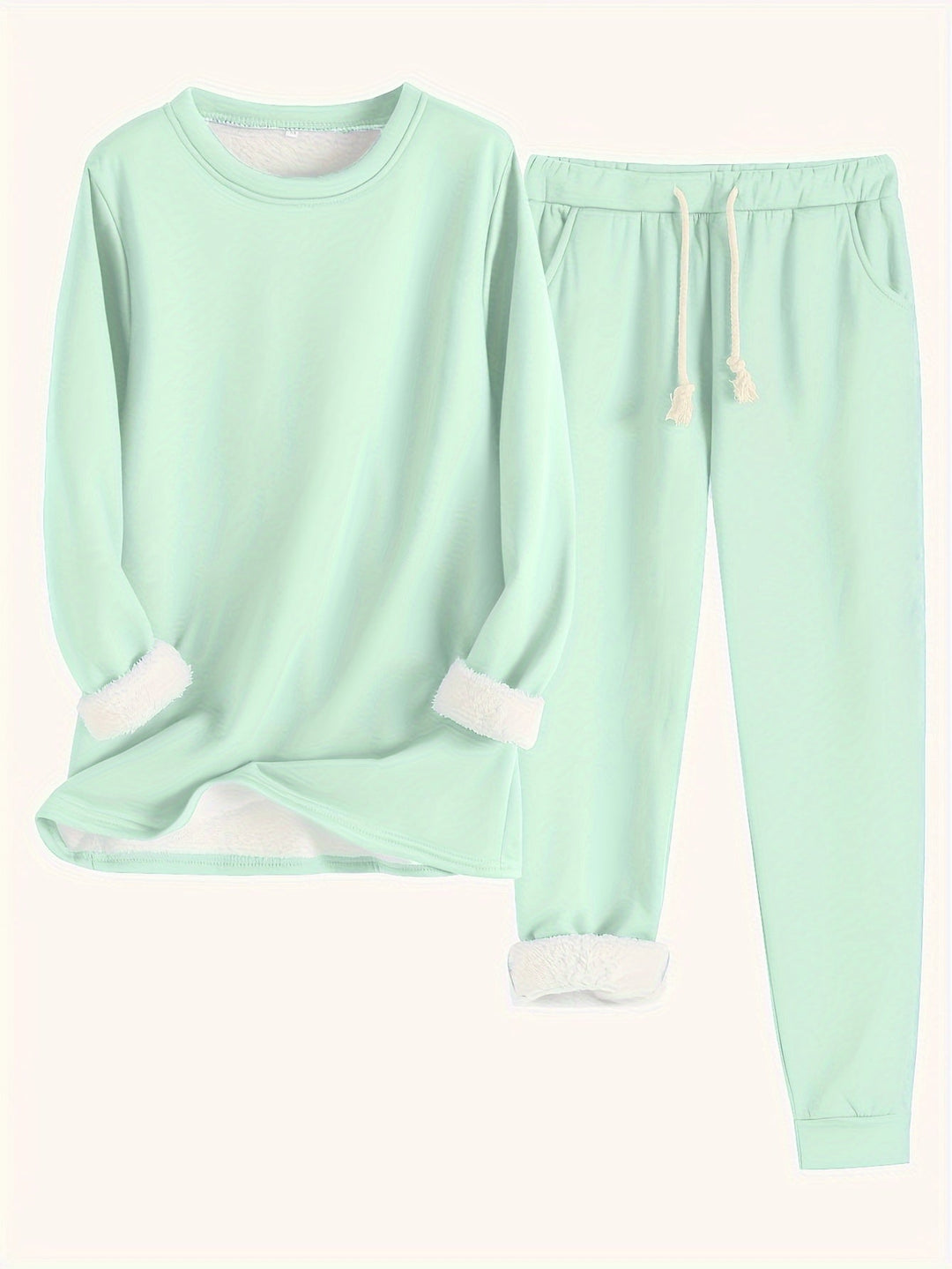 Hailey Fleece-lined Set in light green