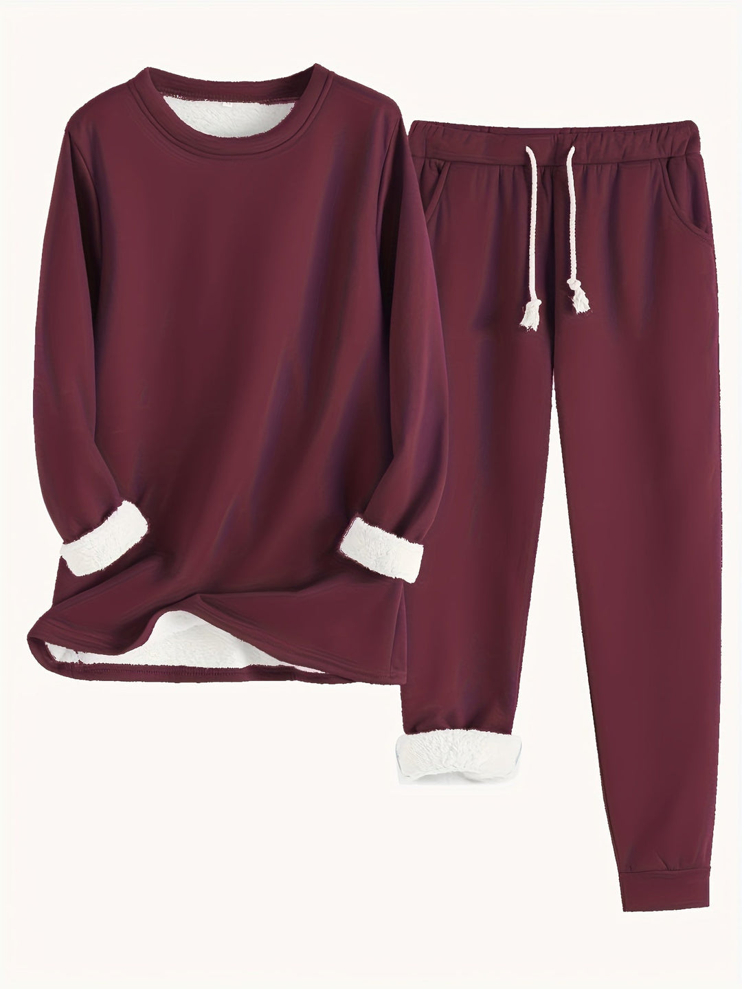 Hailey Fleece-lined Set in bordeaux