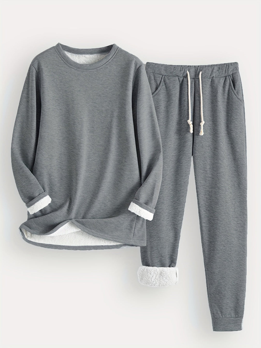 Hailey Fleece-lined Set in dark gray