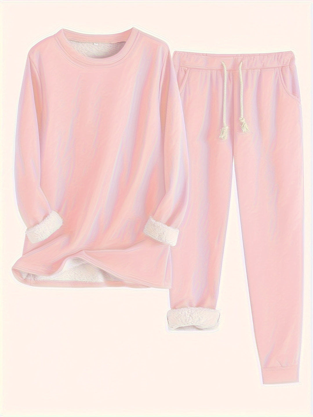 Hailey Fleece-lined Set in pink