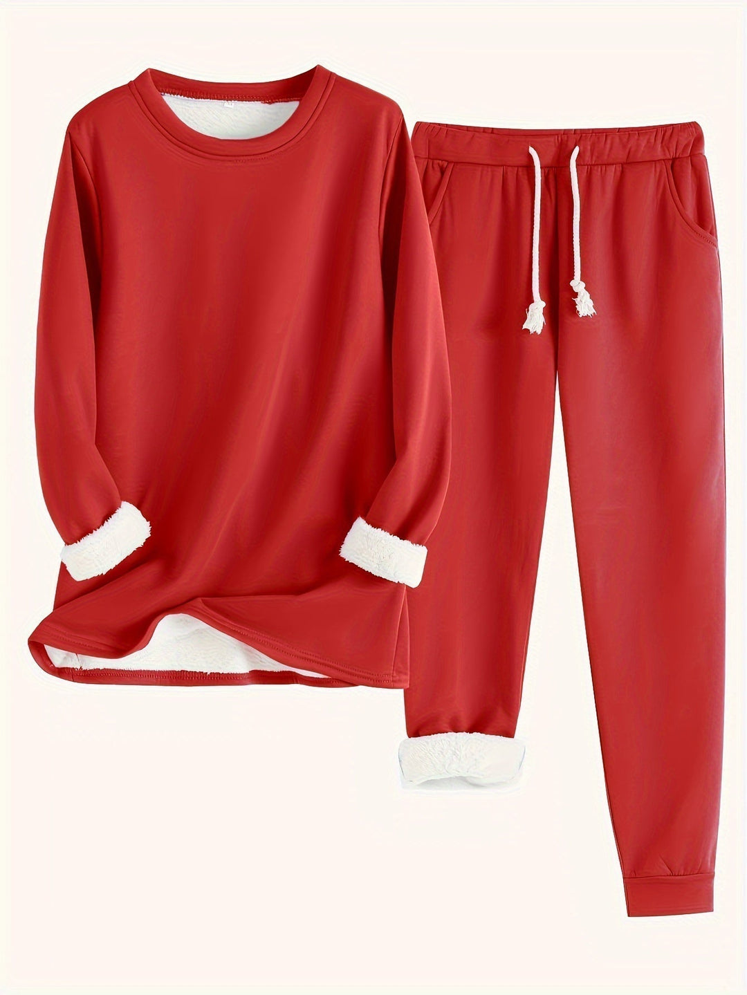 Hailey Fleece-lined Set in red