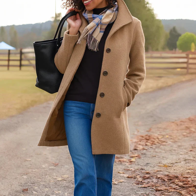 Adriana Coat with Embracing in beige