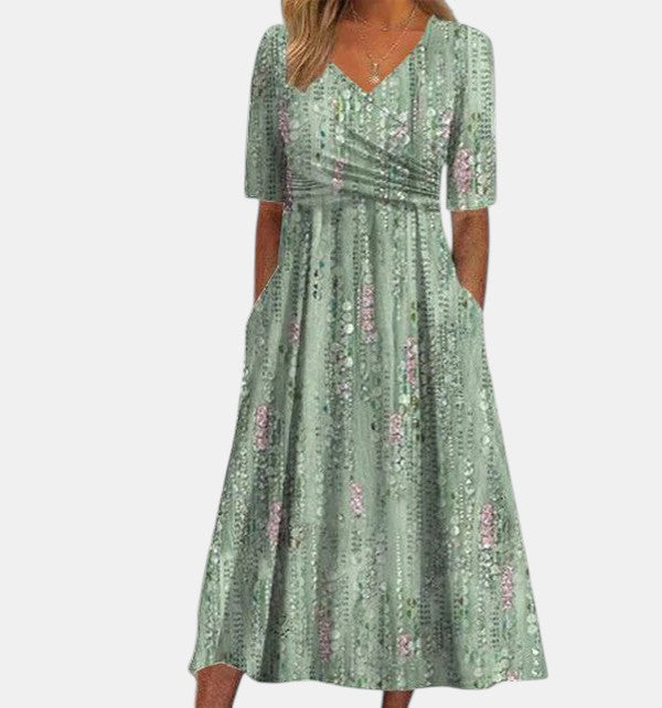 Hannah Tummy Coverage Summer Dress in green