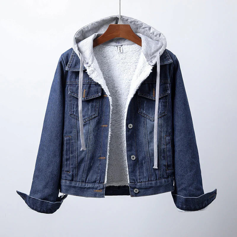 Yara Denim Jacket with Warm in blue