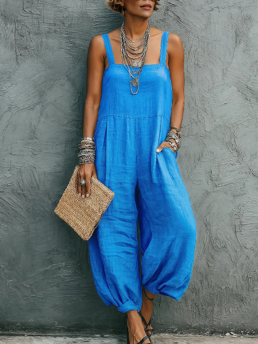 Adelaide Boho Jumpsuit in blue