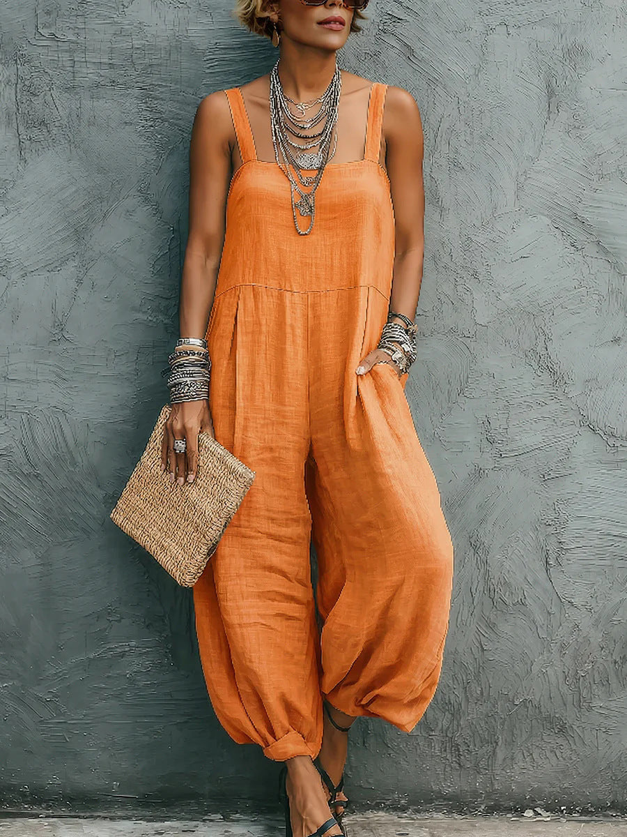 Adelaide Boho Jumpsuit in orange
