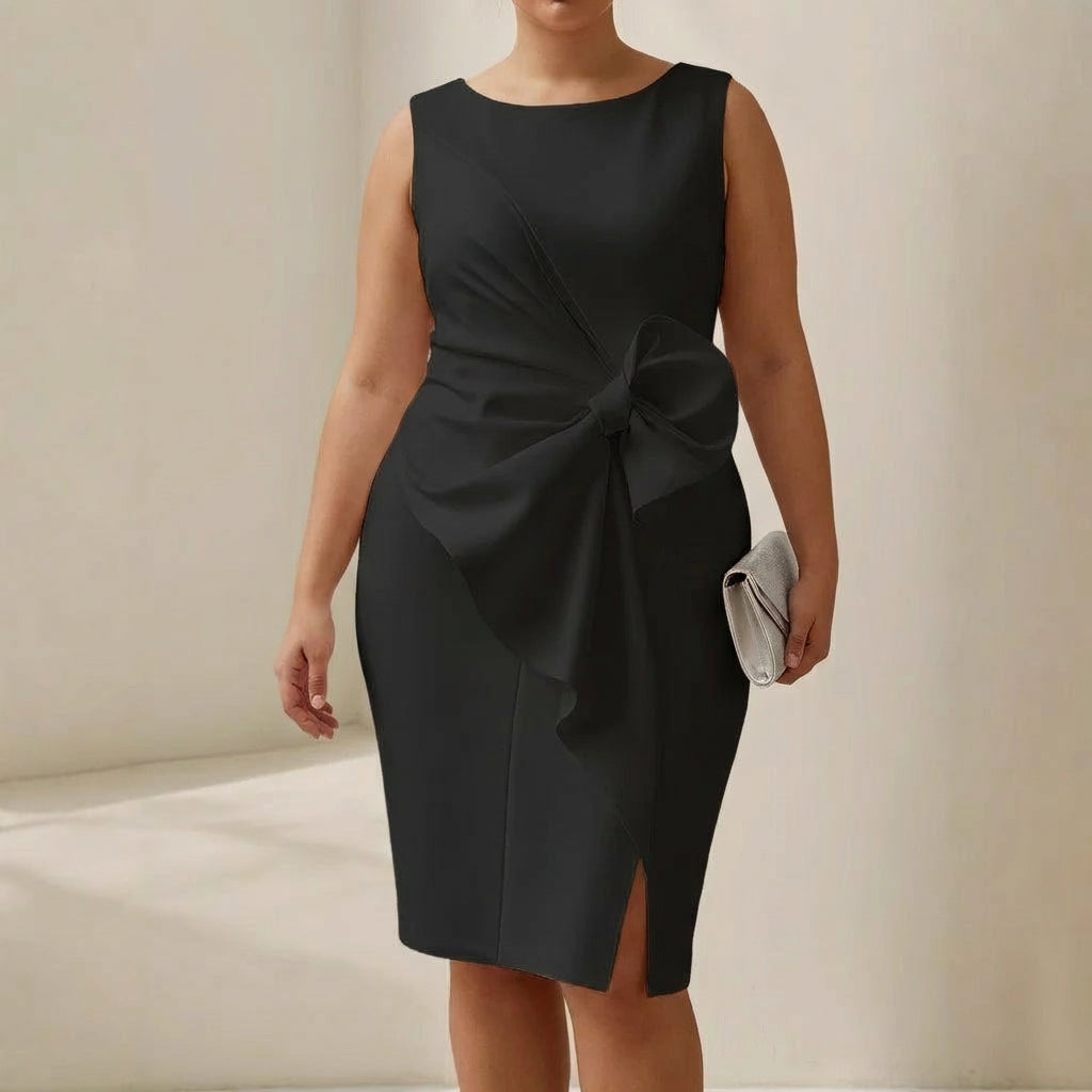 Briony Classic Bow Dress in black