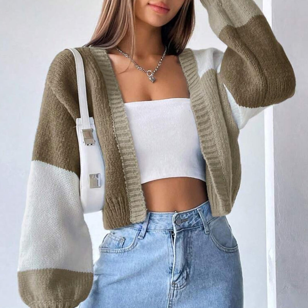 Adline Colour-block Cardigan in brown