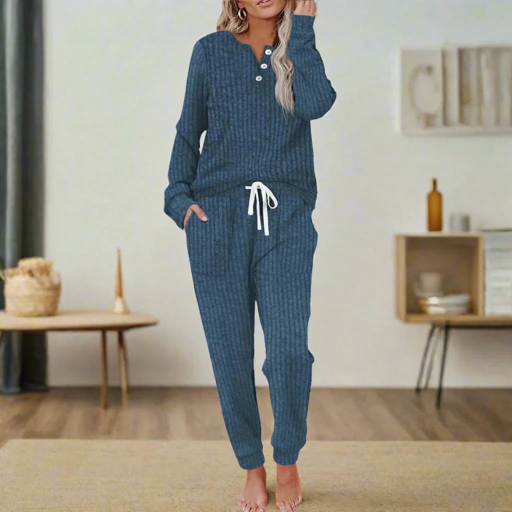 Sonja Drawstring Two-piece Set in blue