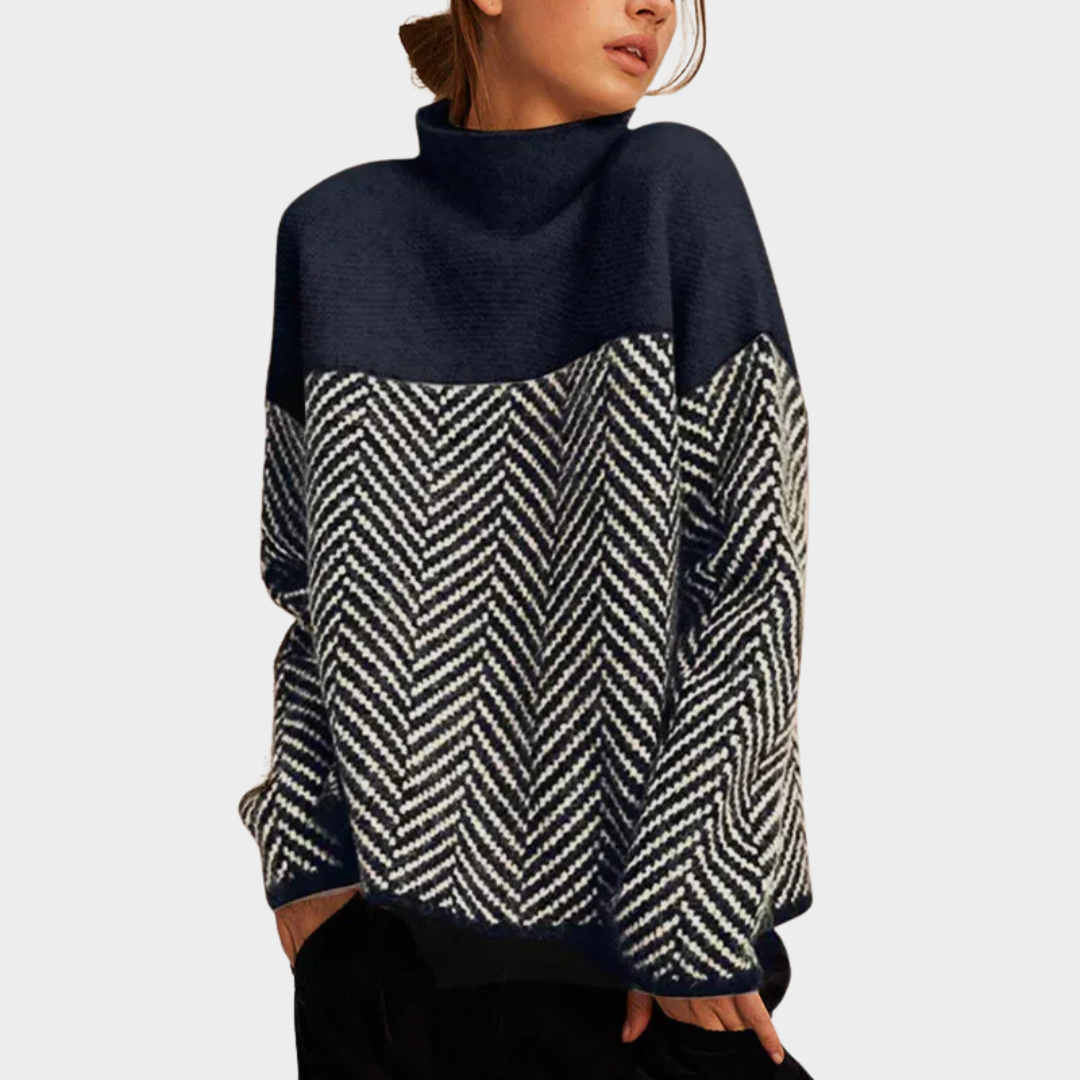 Carly Refined Sweater in navy blue
