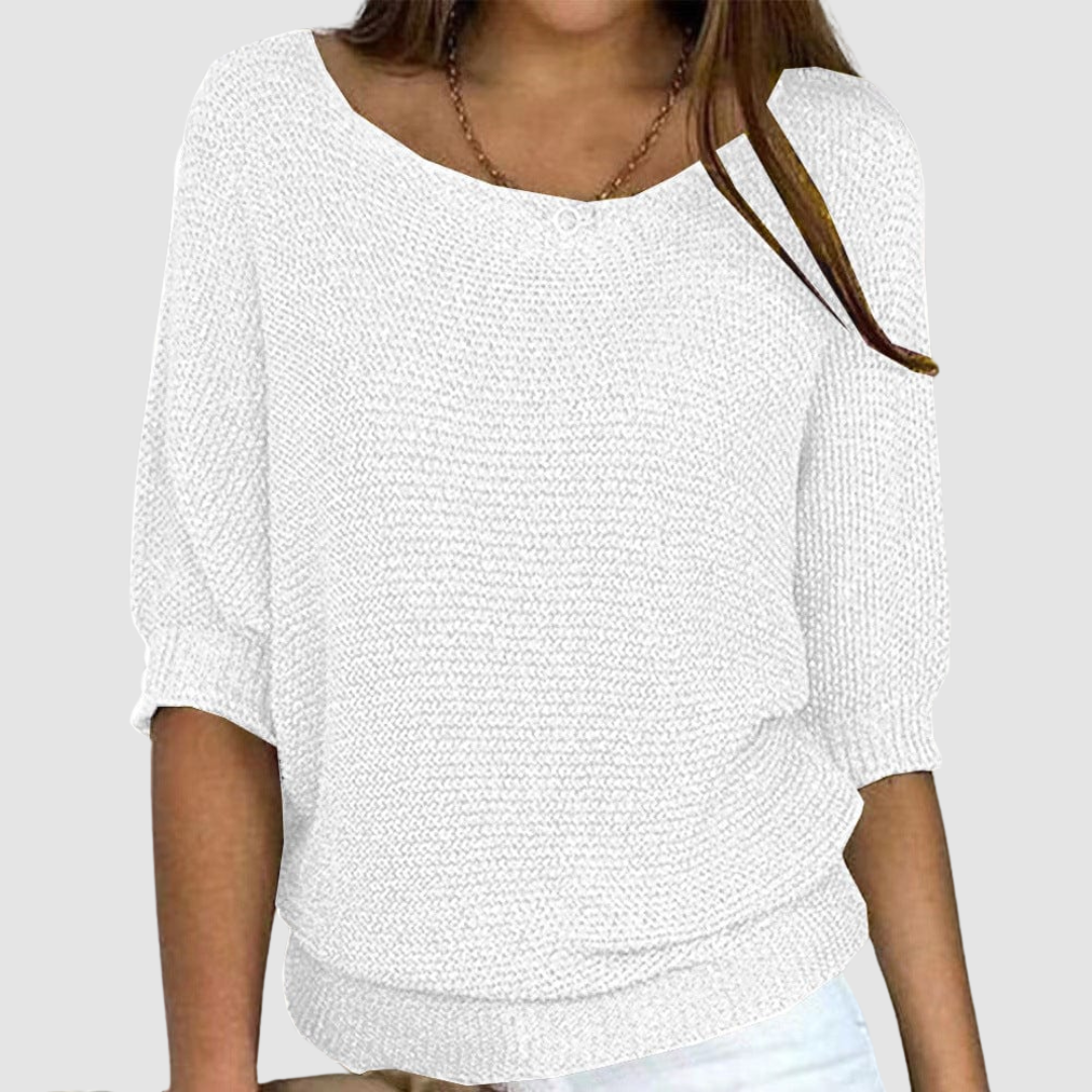 Evonne Knitted Sweater in white