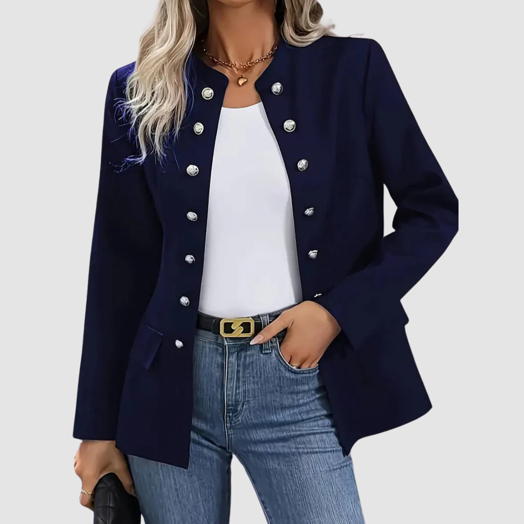Adrienne Blazer in navy blue