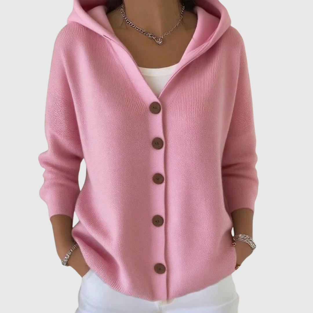 Dahlia Hooded Button-front Cardigan