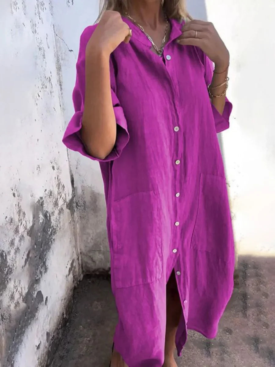 Dora Shirt Dress in purple