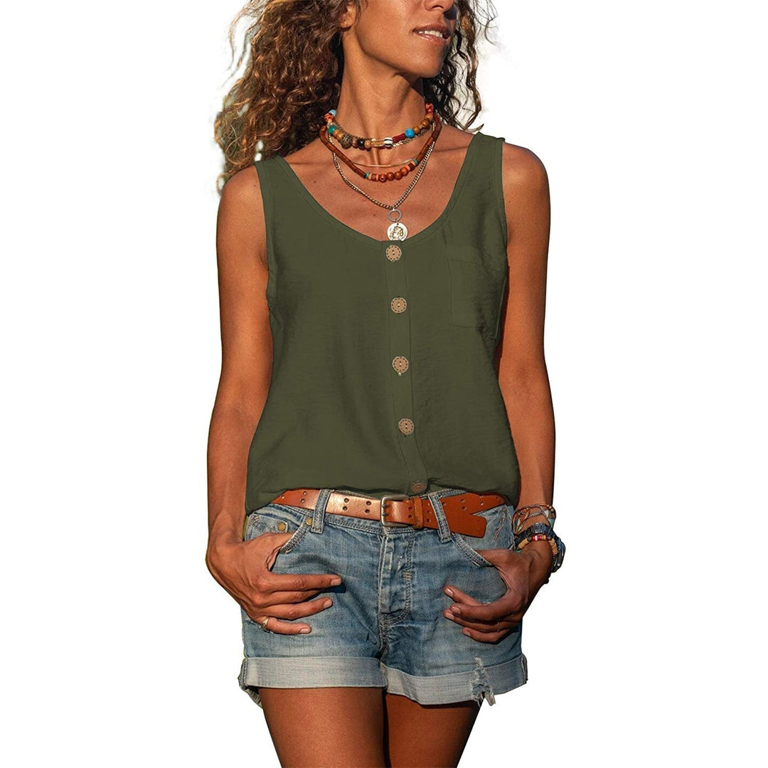 Relaxed Ibiza Sleeveless Top in army green