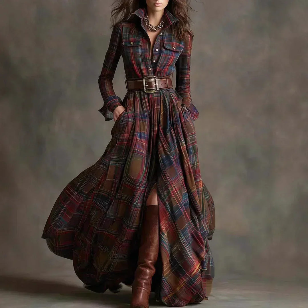 Bryanna Sophisticated Maxi Dress in multi-colored