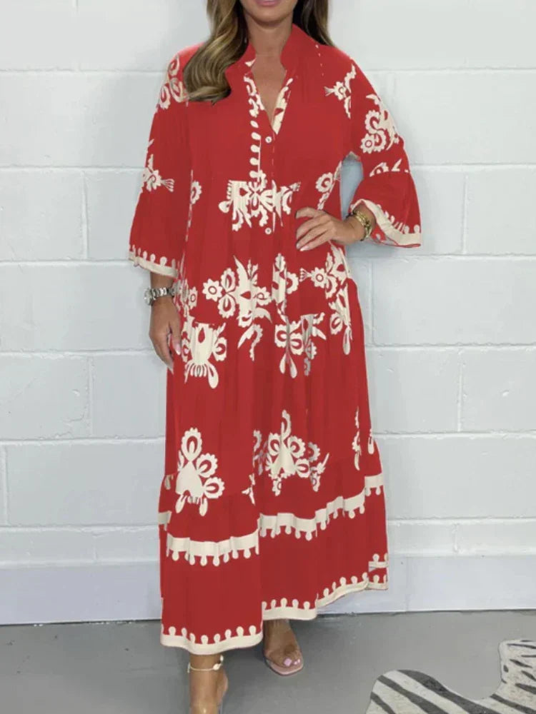 Valeen Day Dress in red