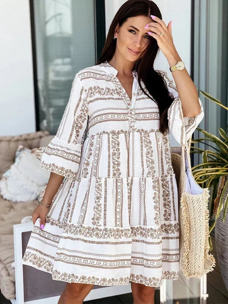 Claire Boho Tunic in brown