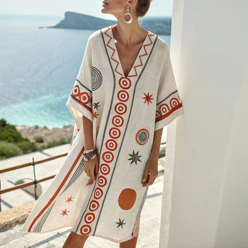 Elegant Silk Dress For Unforgettable in black and orange pattern