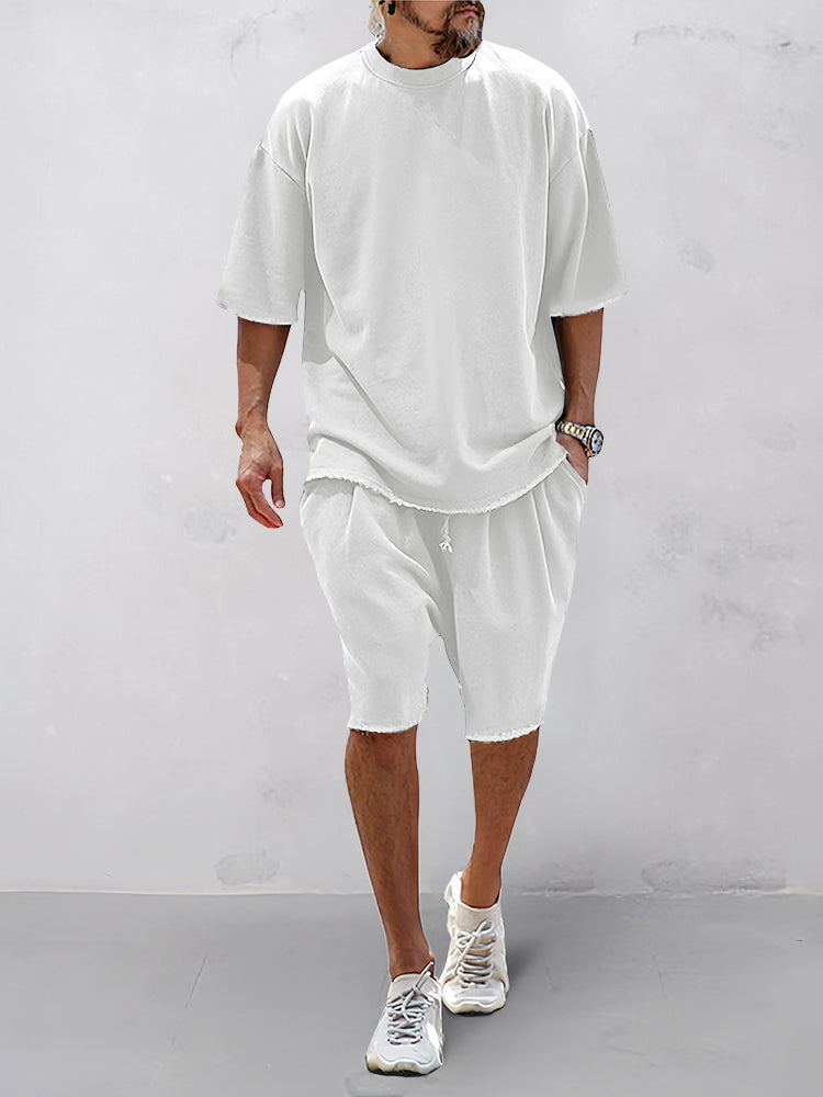 Brooks Cotton Sports Set in white