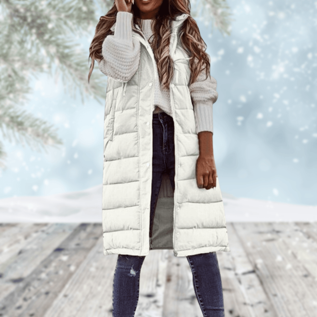 Evelyn Sleek Long Coat in white