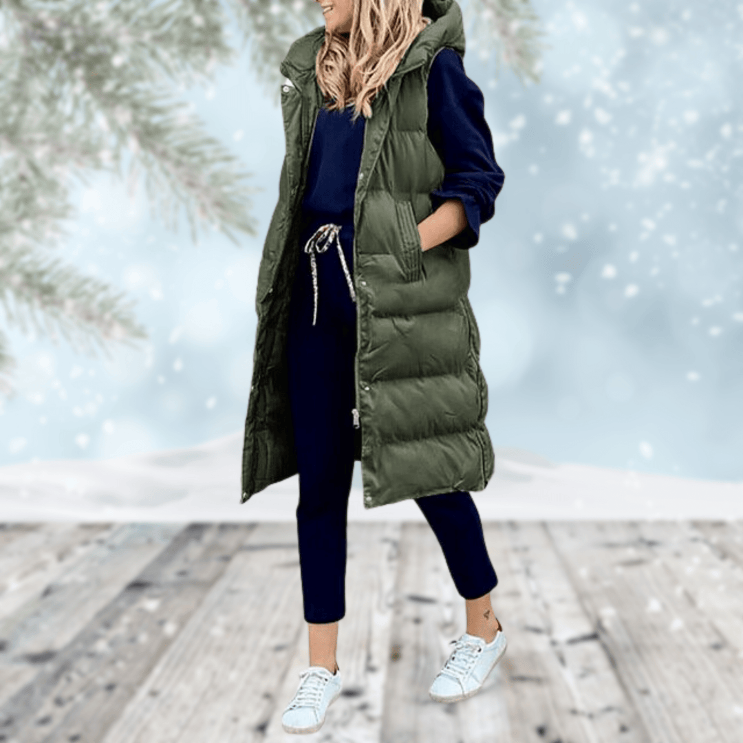 Evelyn Sleek Long Coat in green