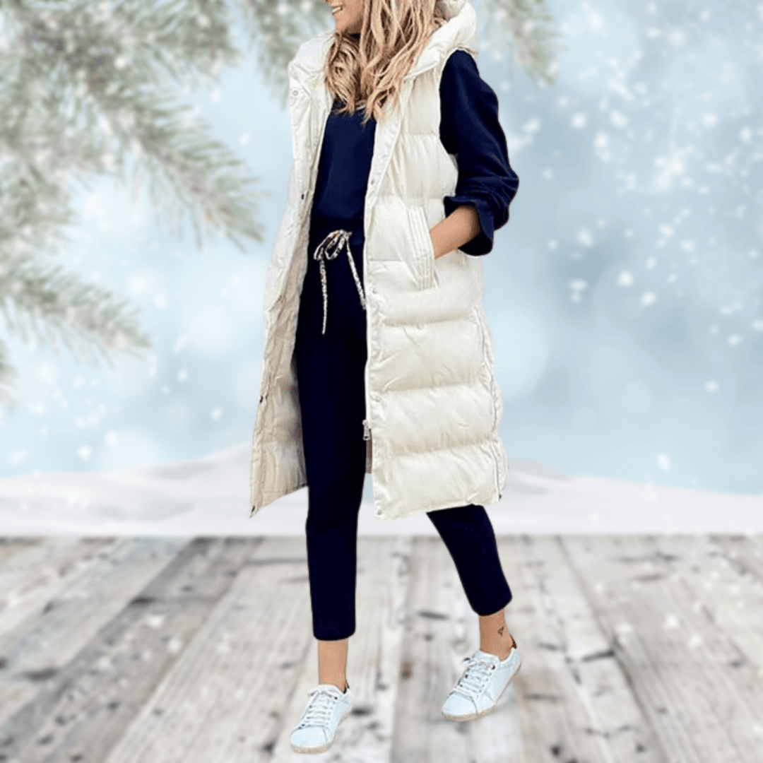 Evelyn Sleek Long Coat in milk