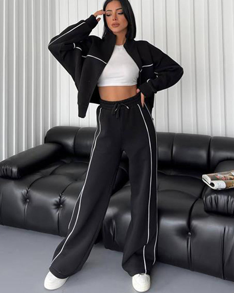 Sporty Line Design 2-piece Matching in black