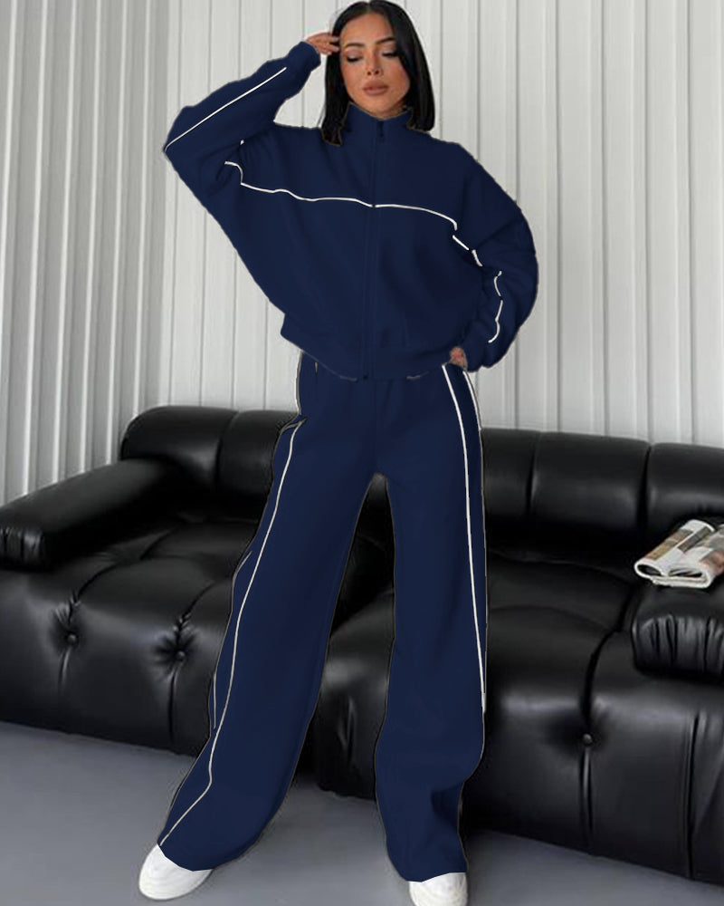 Sporty Line Design 2-piece Matching in dark blue