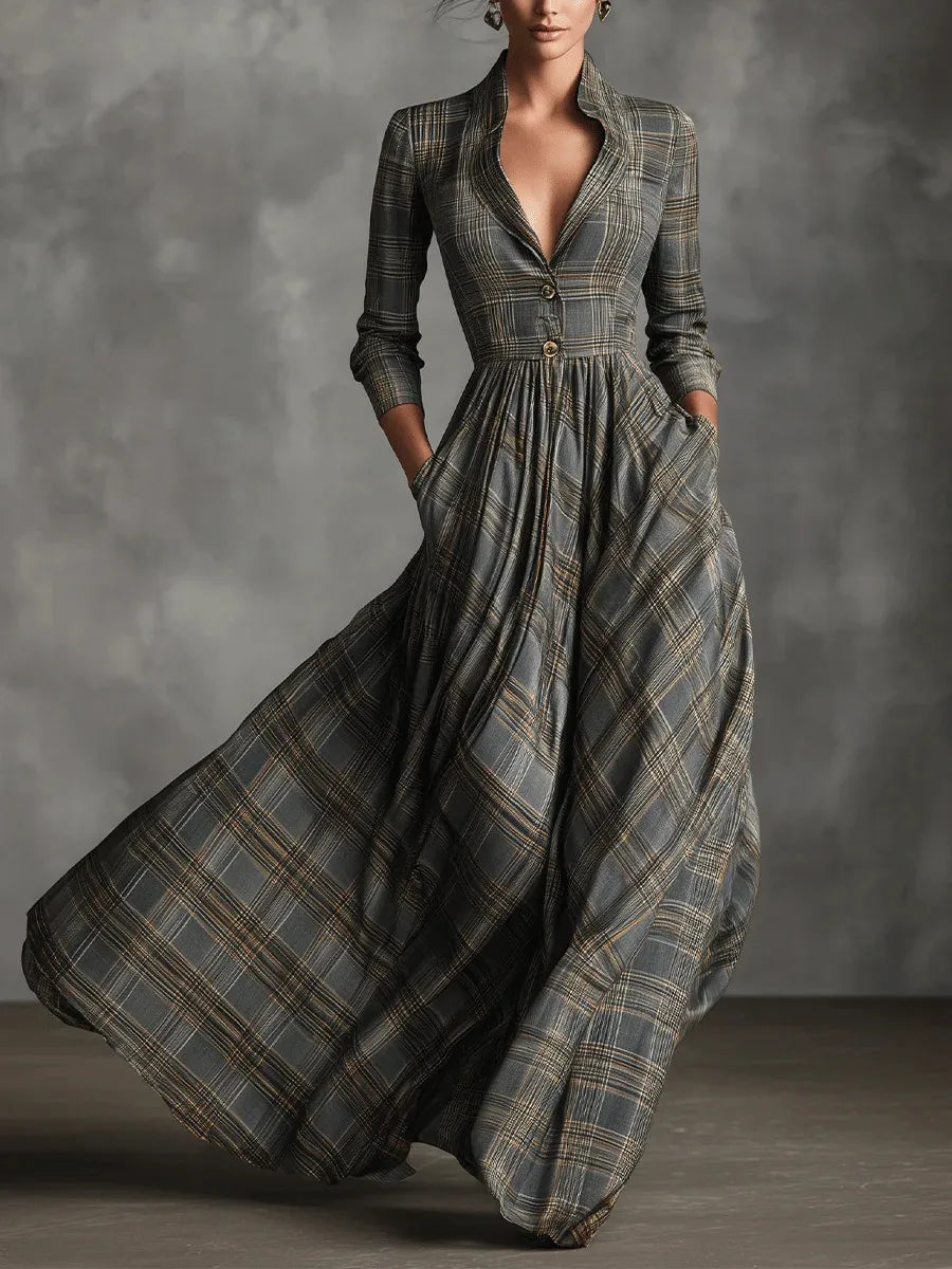 Odessa Vintage Dress in grey