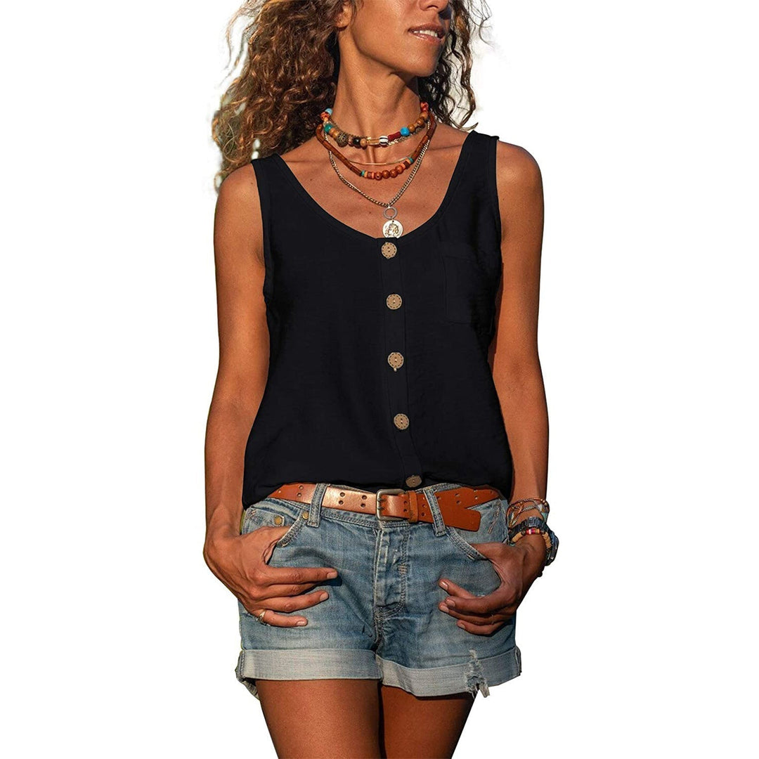 Relaxed Ibiza Sleeveless Top in black