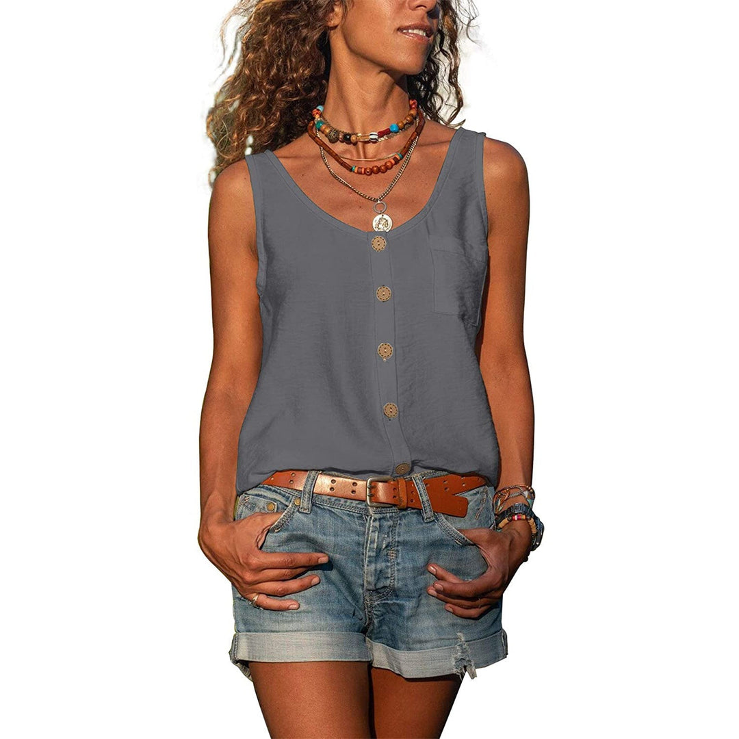 Relaxed Ibiza Sleeveless Top in grey