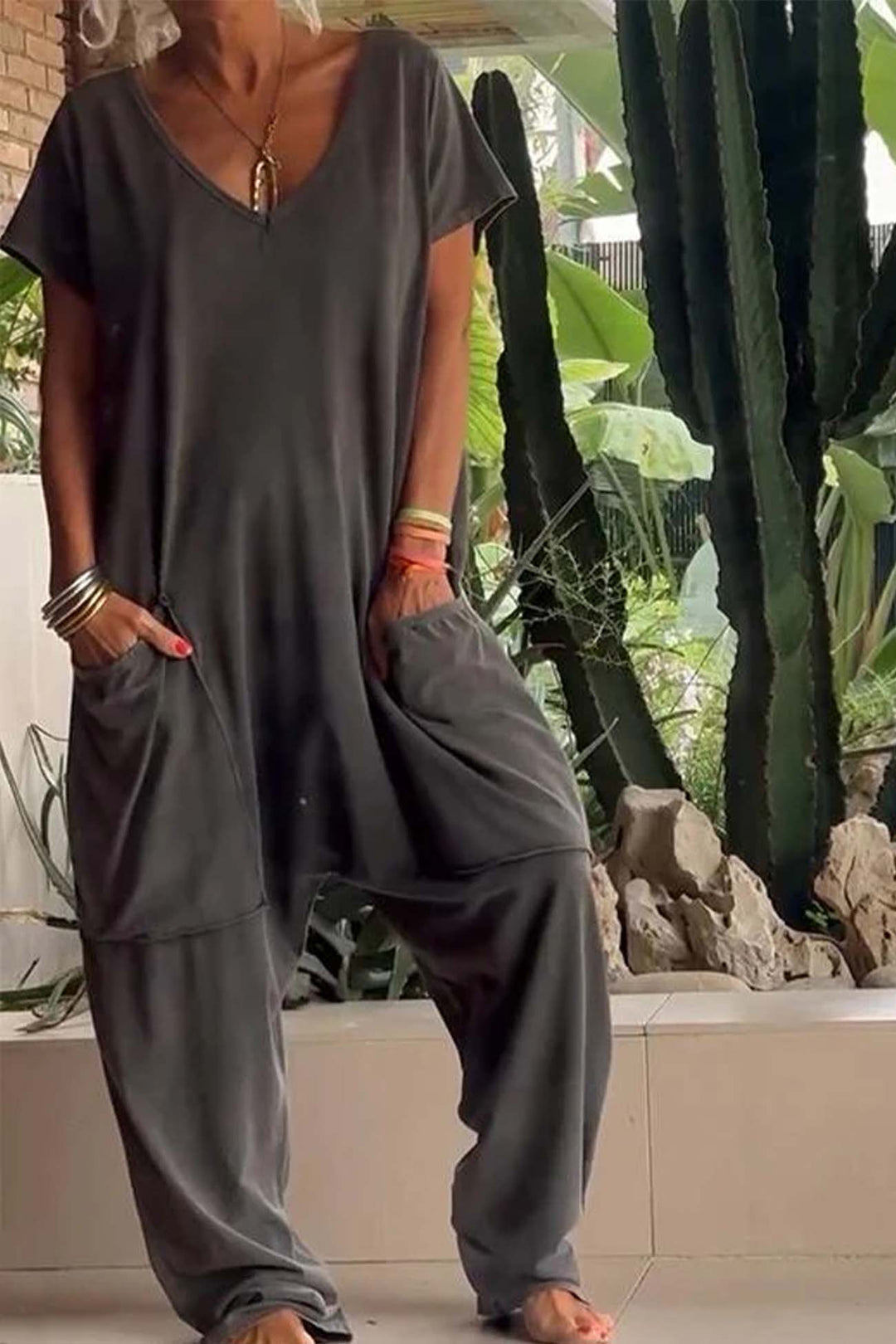 Avelissa Jumpsuit in stone grey