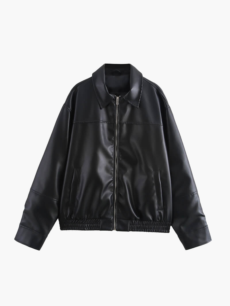 Lilli Faux Leather Jacket in black