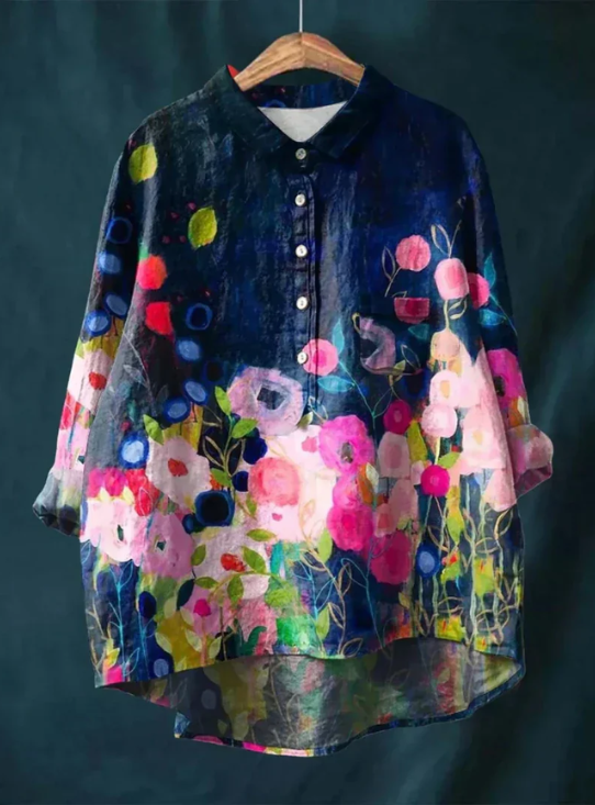 Geela French Vintage Blouse in dark blue
