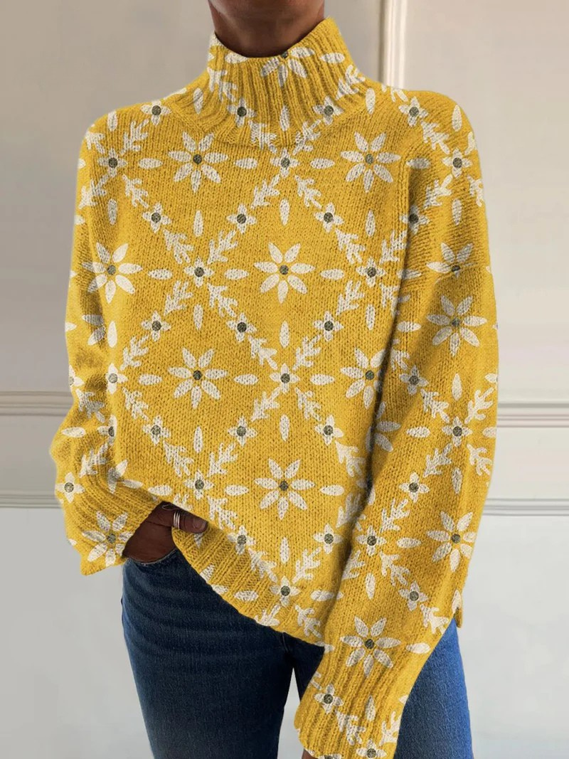 Georgia Vintage Color Block Turtleneck in multicolor