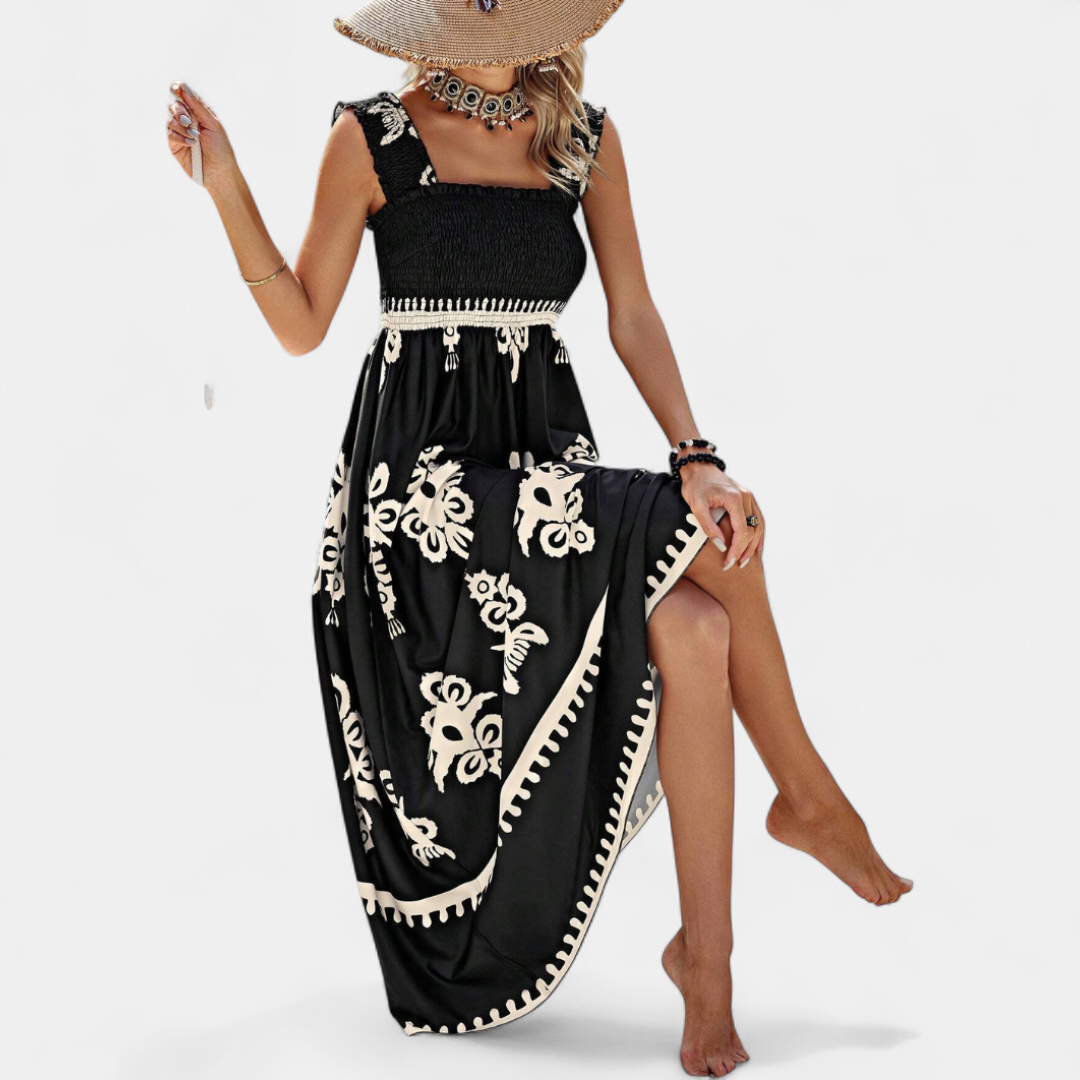 Este Summer Sleeveless Maxi Dress in black