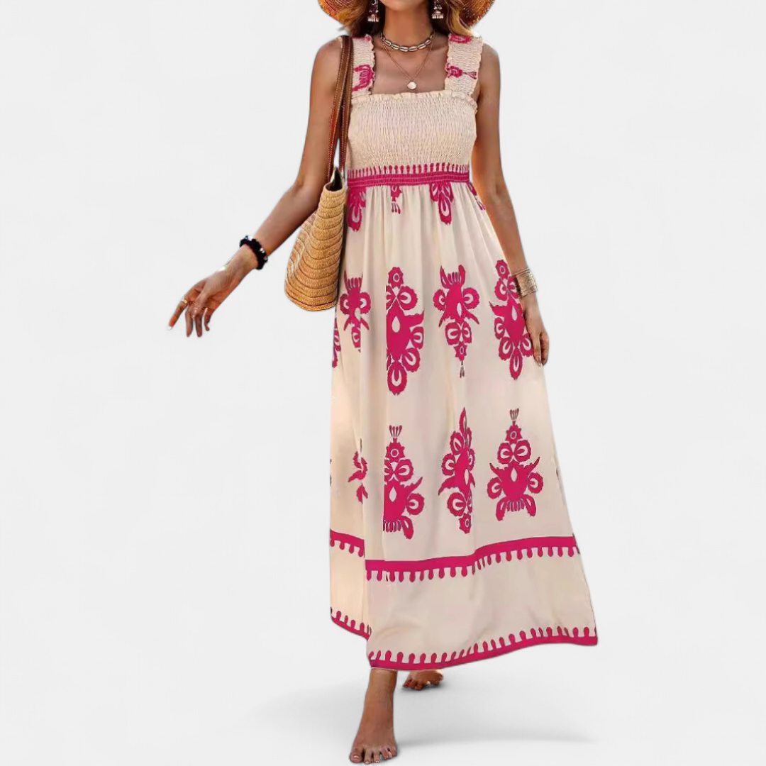 Este Summer Sleeveless Maxi Dress in rose pink