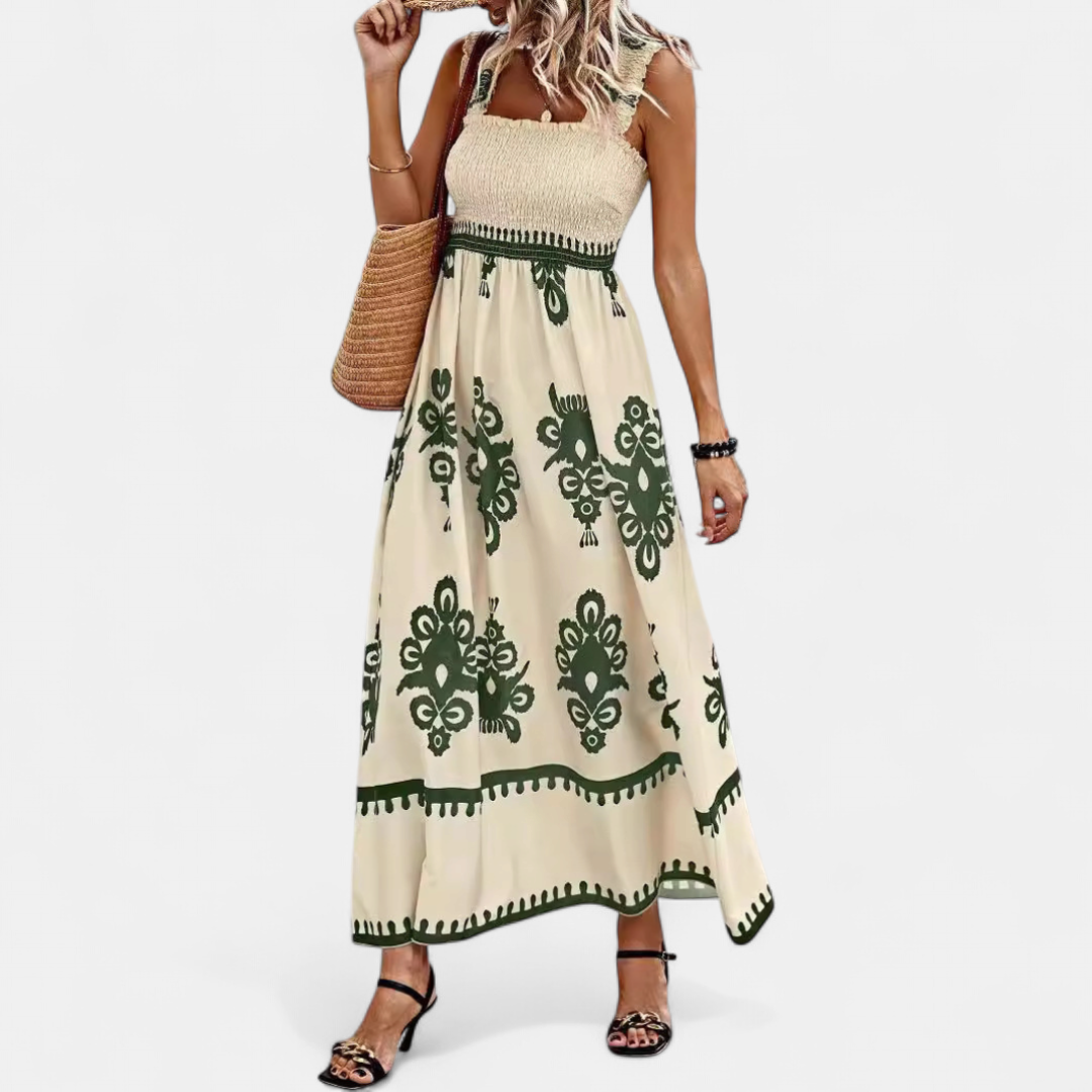 Este Summer Sleeveless Maxi Dress in army green