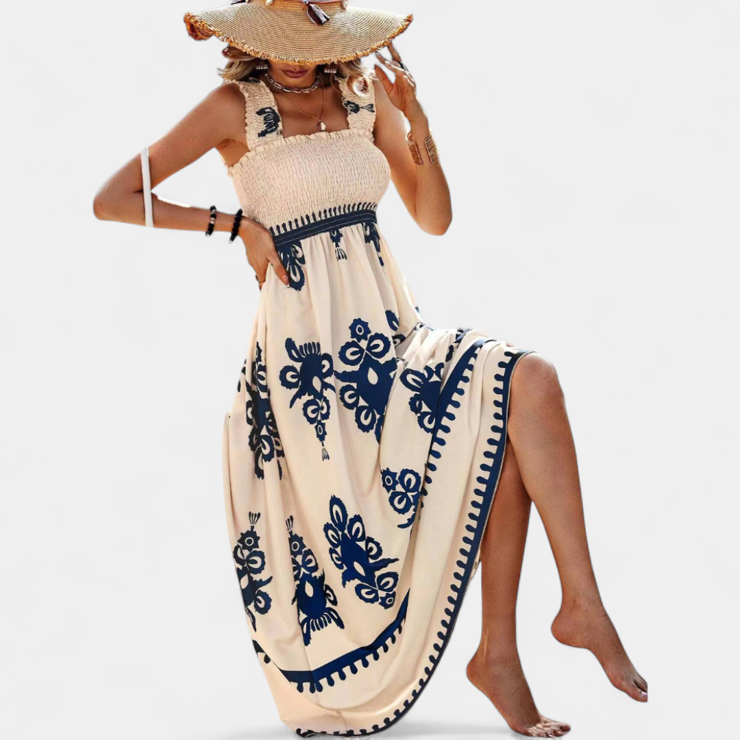 Este Summer Sleeveless Maxi Dress in dark blue