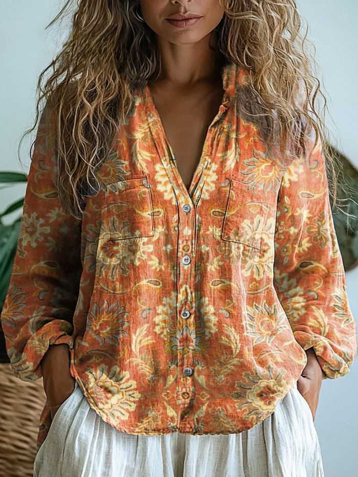 Johanna Vintage Floral-print Blouse