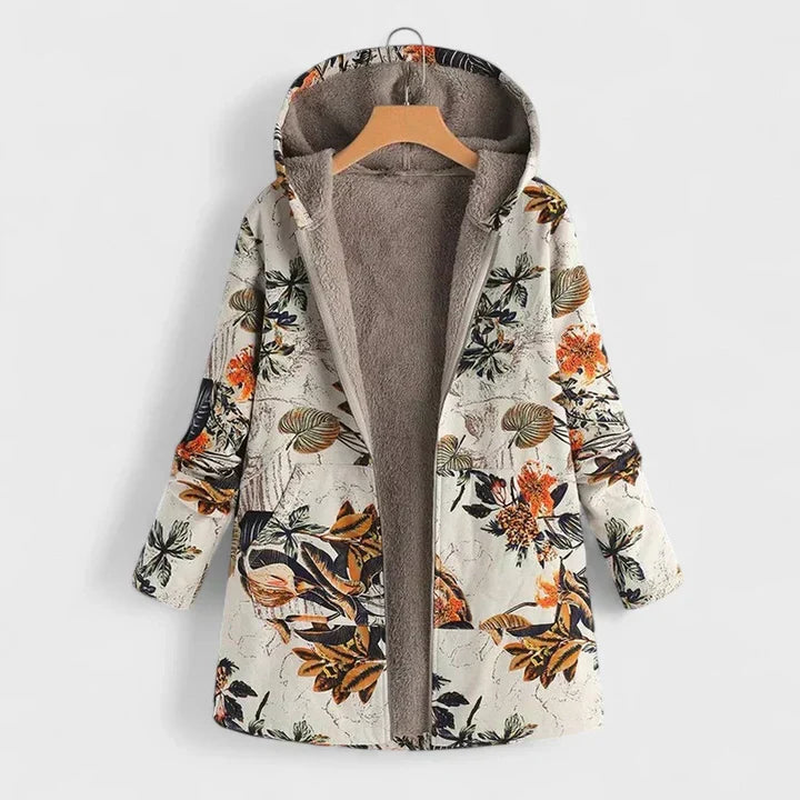 Ivelle The Vintage Parka in cream &amp; orange floral