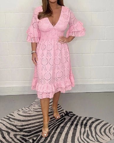 Lior Lace Dress in blush pink