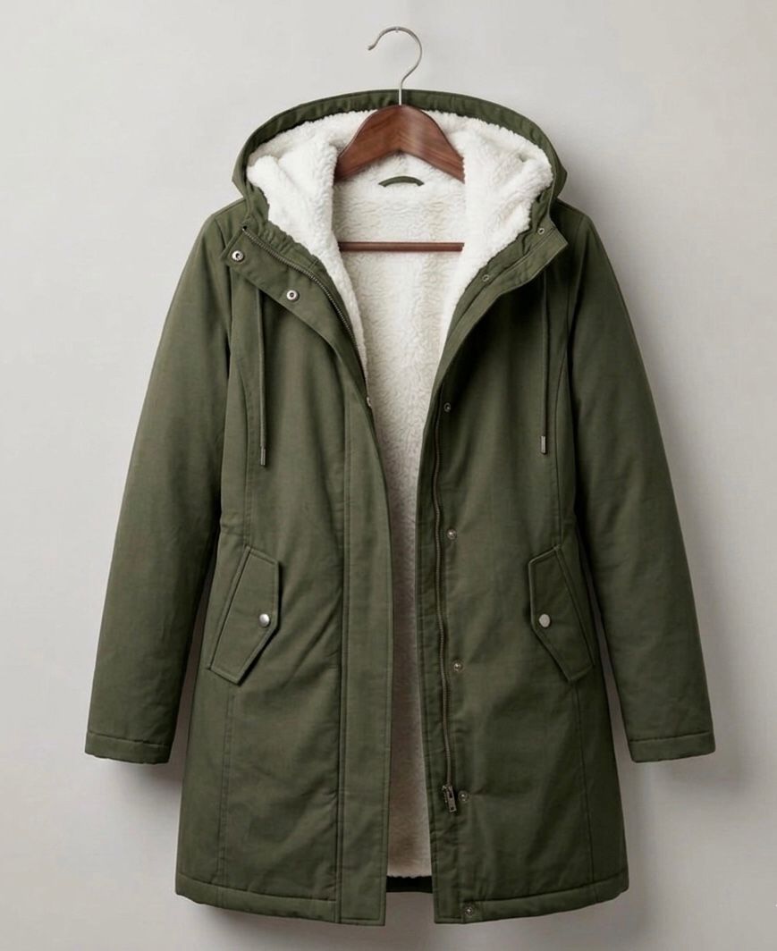 Marjorie Hooded Weatherproof Coat in forest green