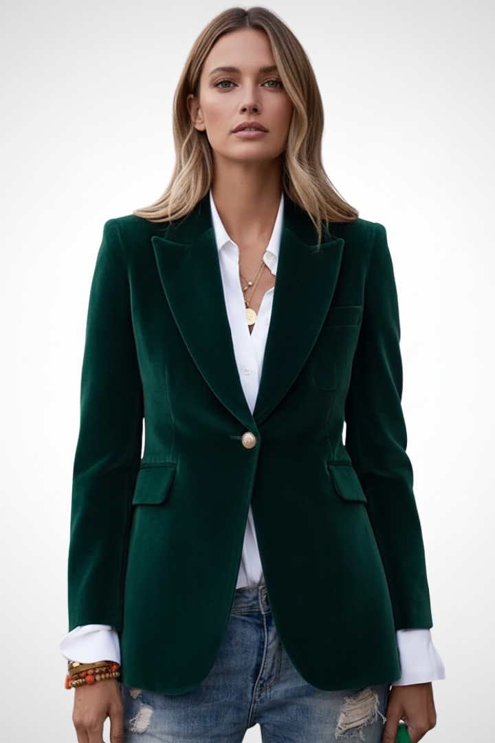 Blazer with Lapels in green